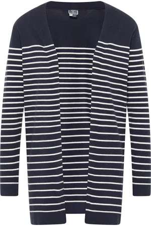 Dreimaster Vest Dames marine wol wit