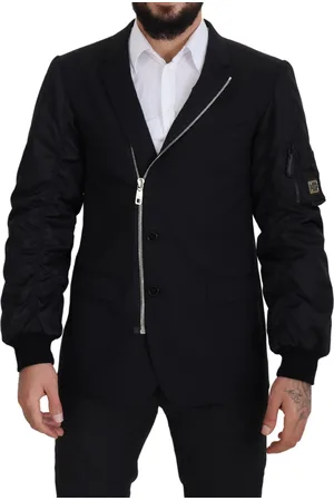 Dolce & Gabbana Wollen jas met lange mouwen en rits