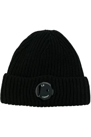 C.P. Company CP Company Wollen muts met merinologopatch in
