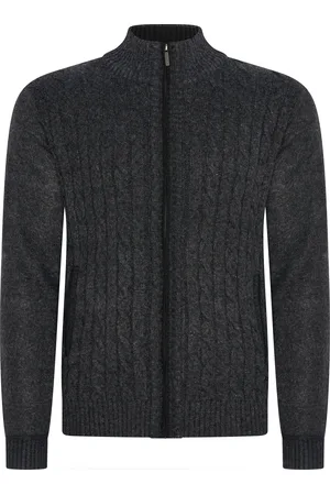 Cappuccino Italia Sweaters Cable Cardigan Antraciet