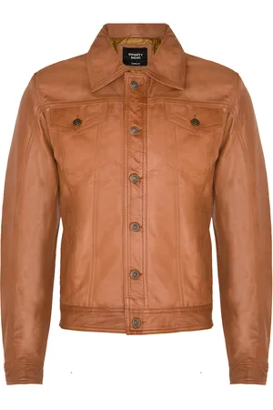 Infinity Trucker slim-fit leren overhemd-jeansjack