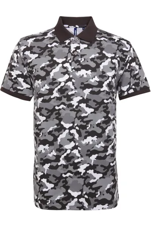 Asquith Heren Poloshirt met korte mouwen met Camodruk (Camo Grijs)