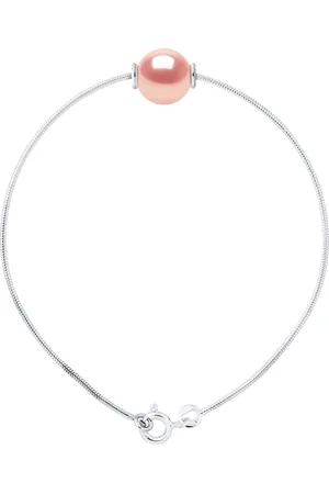 Diadema Mesh Armband Serpentine Ronde Zoetwater Pearl en Rose Natuurlijke 9-10 mm 925