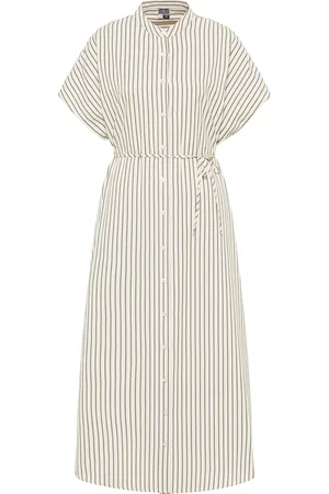 Dreimaster Blouse jurk Dames Lichtbeige marine