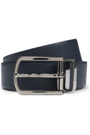 HUGO BOSS Accessoires Omkeerbare Leren Riem in Donkerblauw