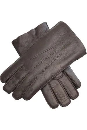 Infinity Heren Bruine Luxe Schapenvacht Leren Handschoenen