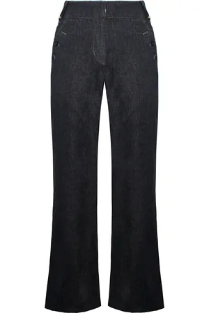 Timberland Wide Leg Relaxed Chambray Blauw Dames Linnen Broek A0597 440