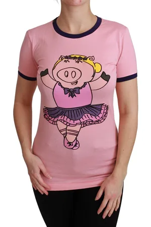 Dolce & Gabbana Varkensmotief Italiaans Katoenen T-shirt