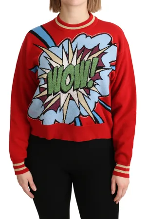 Dolce & Gabbana Gebreide kasjmier cartoon top trui