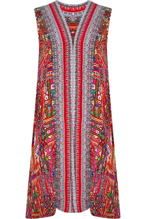 INOA Banjara 12003 Print Multicoloured Reversable Long Shrug Cover Up