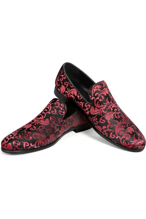 Allthemen Heren Penny Loafers met Elegante Jacquard