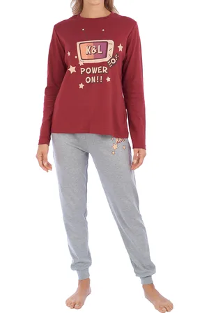 Kisses and Love KLP1 dames winterpyjama met lange mouwen