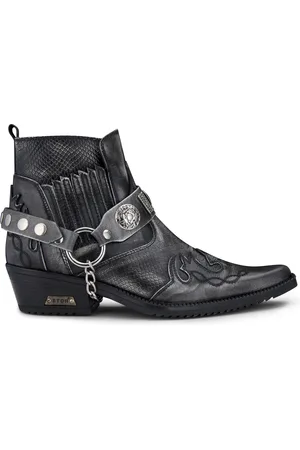 Infinity Grijze slangenhuid Winklepicker cowboy lederen enkellaarzen voor heren