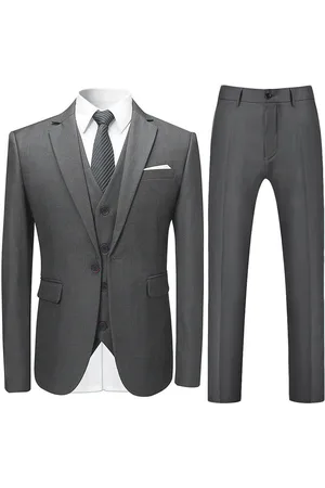 Allthemen 3-delig slim-fit, effen chic formeel bruiloftspak