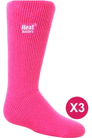 Heat Holders Set van 3 thermo wintersokken voor kinderen - Felroze