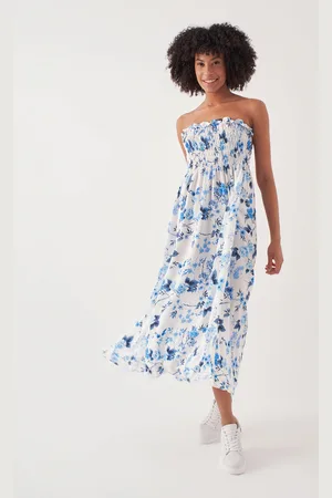 HERITA Strapless jurk met patroon