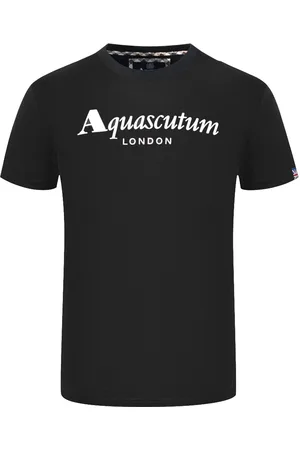 Aquascutum London Brand Logo Black T-Shirt