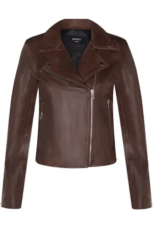 Infinity Dames lederen klassieke biker Brando jas-Baku