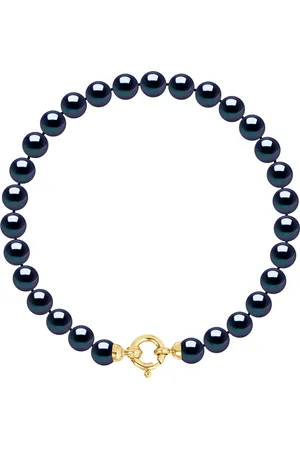 Diadema Armband Gekweekte Parels Zoetwater 6-7mm Sluiting Black Luxury Yellow Gold