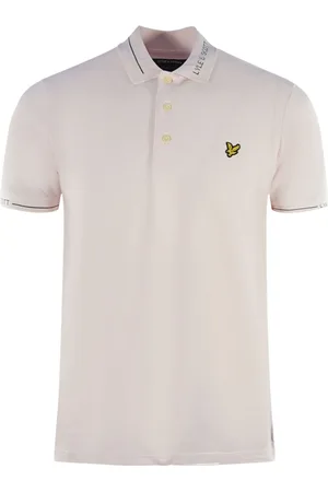 Lyle & Scott Branded Collar Stonewash Pink Polo Shirt