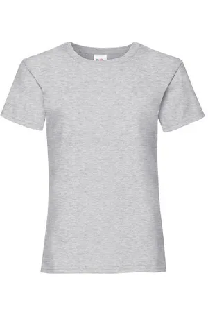 Fruit Of The Loom Meisjes Kinder Valuegewicht T-shirt Korte Mouwen (2 stuks) (Heather )