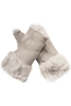 Infinity Womens Shearling Wanten Vingerloze manchetten Toscana Suède Schapenvacht Bont