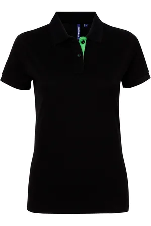 Asquith Dames/Dames Korte Mouwen Contrast Poloshirt ( /Kalk)