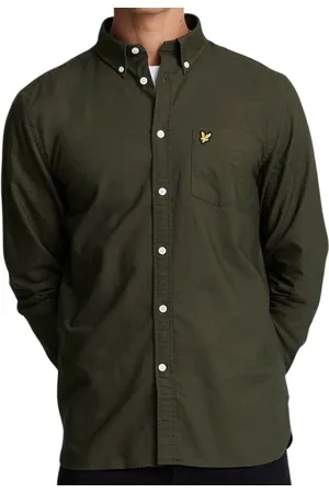 Lyle & Scott Donkergroen gevlekt overhemd met lange mouwen