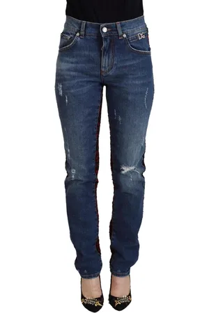 Dolce & Gabbana Geruite Skinny Denim Jeans