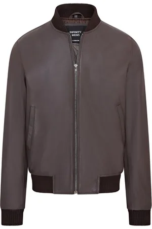 Infinity Heren zacht leer MA-1 Varsity bomberjack