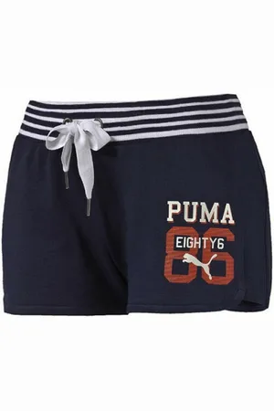 PUMA Style Athletic Stretch Waist Bottoms Navy Blue Womens Shorts 836406 NAVY
