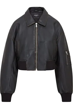 Infinity Oversized lederen MA-1 bomberjack voor dames
