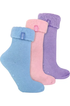 THMO 3 Paar Dames Pantoffel Sokken met Antislip Grips | Bed Sokken - Diverse
