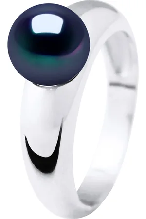 Diadema Ring Rush Domed zoetwaterparels Round 8-9 mm Black 925
