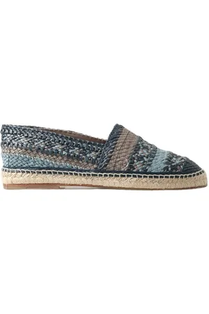 Dolce & Gabbana Grijze Lederen Buffalo Espadrille Schoenen