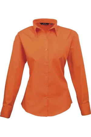 Premier Dames/Dames Popeline Blouse met Lange Mouwen