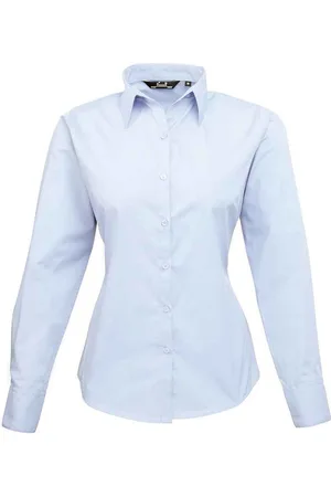 Premier Dames/Dames Shirt Met Lange Mouwen (Lichtblauw)
