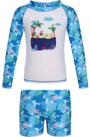 Regatta Infants Peppa Pig Long Sleeve Swimming Suit in Aqua