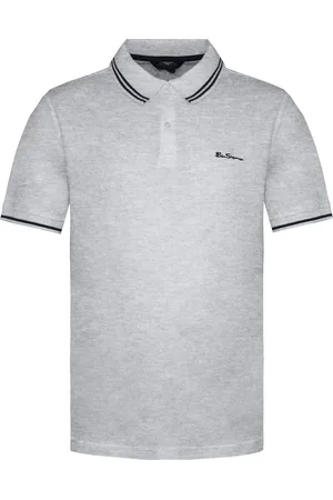 Ben Sherman Breed Tweeling Gestipt Heren Grijs Poloshirt