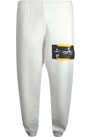 OFF-WHITE Gebroken witte Caravaggio-schilderij Verkort logo witte joggingbroek