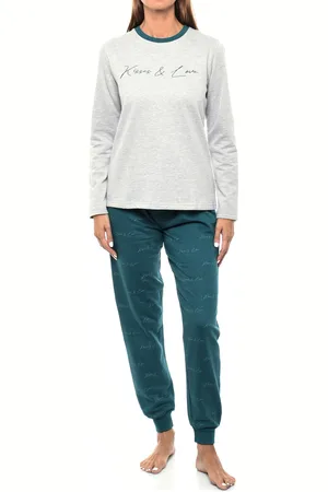 Kisses and Love KLP2 Vrouwen Lange Mouwen Pluche Winterpyjama