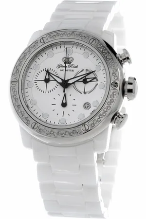Glam Rock Dameshorloge Kwarts Wit & Zilver