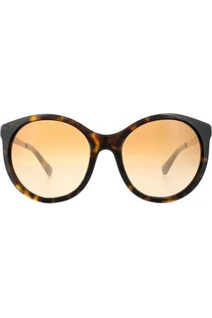 Michael Kors Ronde Womens Donker Havana Lichtbruin Kleurverloop Zonnebril