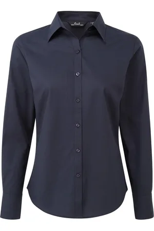 Premier Dames/Dames Shirt Met Lange Mouwen (Marine)