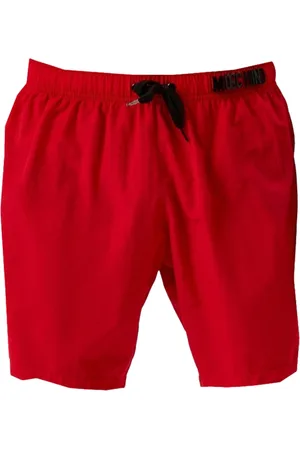 Moschino Metalen logo rode lange zwemshort
