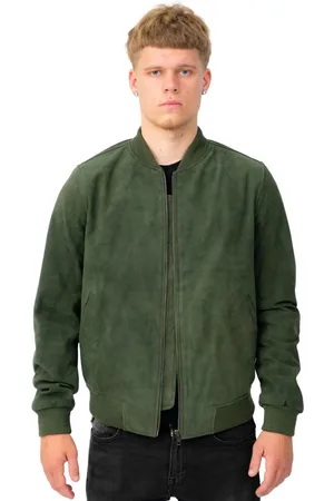 Infinity Heren retro geit suède varsity lederen bomberjack-Athene