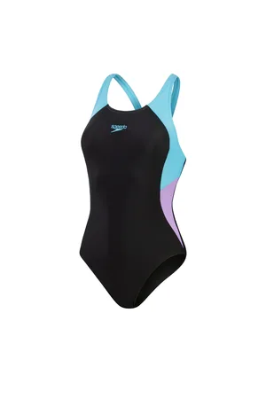 Speedo Damesbadpak Colourblock Splice Muscleback in paars