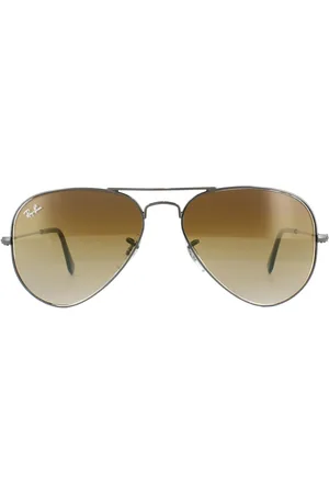 Ray-Ban Zonnebril Aviator 3025 004/51 Gunmetal Bruin Verloop 58mm
