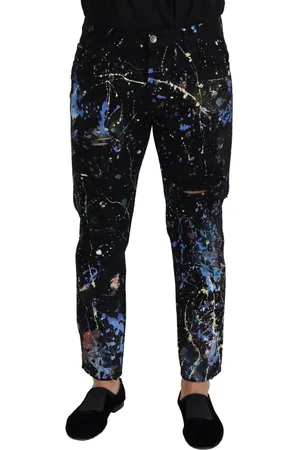 Dolce & Gabbana Prachtige Color Splash Print Denim Jeans