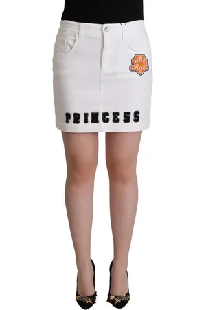Dolce & Gabbana Verfraaide Mini Denim Koker Rok